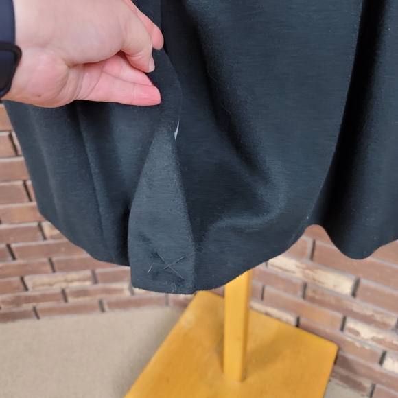 Calvin Klein black wool zip pea coat, sweater detail collar, petite 12 - Picture 9 of 12